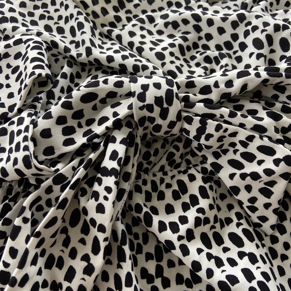 Express Womens Black/White Polka Dot Wrap Peplum Cinched Tank Top Blouse Size S - Picture 3 of 6